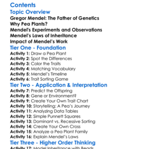 Gregor Mendel And Pea Plant Experiments Worksheet Activity Booklet