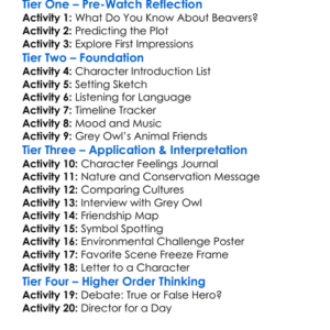 Grey Owl 1999 Worksheet Activity Booklet