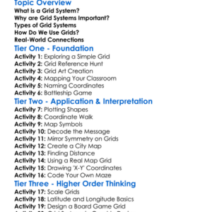 Grid Systems Worksheet Activity Booklet
