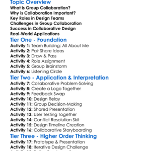 Group Collaboration In Design Worksheet Activity Booklet