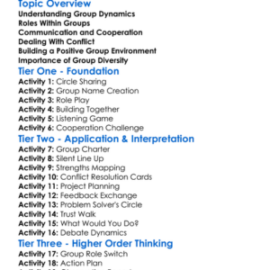 Group Dynamics Worksheet Activity Booklet