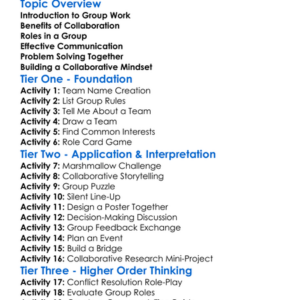 Group Work And Collaboration Worksheet Activity Booklet