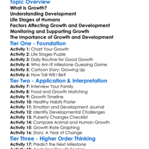 Growth And Development In Humans Worksheet Activity Booklet