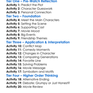 Grumpier Old Men 1995 Worksheet Activity Booklet