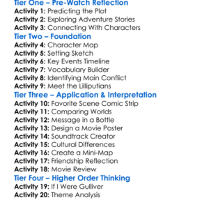 Gullivers Travels 2010 Worksheet Activity Booklet