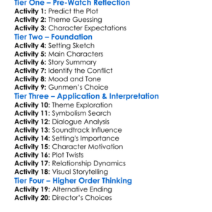 Gunmens Blues 1981 Worksheet Activity Booklet