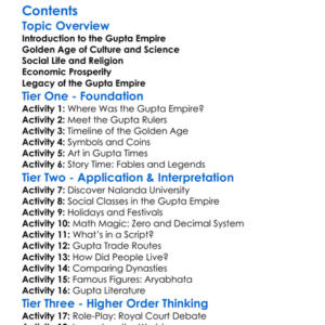 Gupta Empire And Golden Age Of India Worksheet Activity Booklet