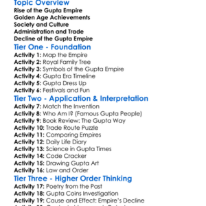 Gupta Empire Worksheet Activity Booklet