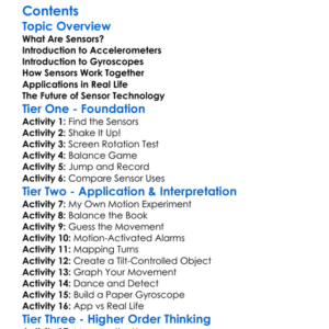 Gyroscope And Accelerometer Sensors Worksheet Activity Booklet