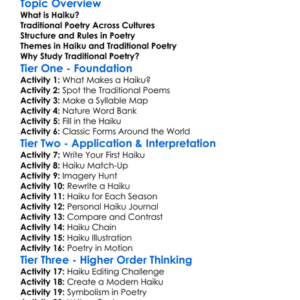 Haiku And Traditional Poetry Worksheet Activity Booklet