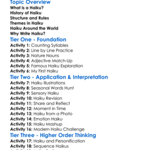 Haiku Worksheet Activity Booklet