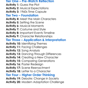 Hairspray 2007 Worksheet Activity Booklet