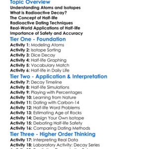 Half-Life And Radioactive Dating Worksheet Activity Booklet