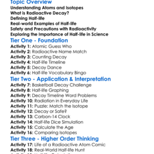 Half-Life And Radioactive Decay Worksheet Activity Booklet