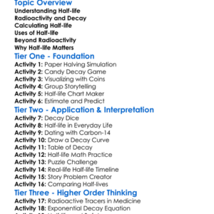 Half-Life Worksheet Activity Booklet