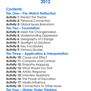 Half The Sky Turning Oppression Into Opportunity For Women Worldwide 2012 Worksheet Activity Booklet