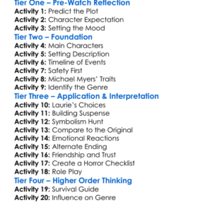 Halloween H20 20 Years Later 1998 Worksheet Activity Booklet