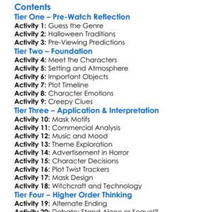 Halloween Iii Season Of The Witch 1982 Worksheet Activity Booklet