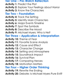 Halloween Kills 2021 Worksheet Activity Booklet