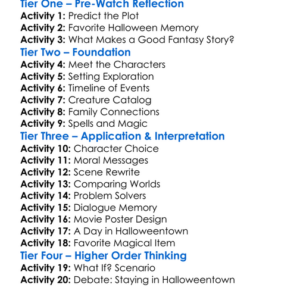 Halloweentown 1998 Worksheet Activity Booklet
