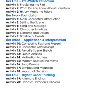 Hamilton 2025 Worksheet Activity Booklet