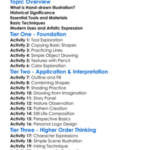 Hand-Drawn Illustration Worksheet Activity Booklet