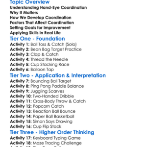 Hand-Eye Coordination Activities Worksheet Activity Booklet