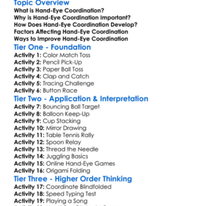 Hand-Eye Coordination Worksheet Activity Booklet