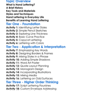 Hand Lettering Worksheet Activity Booklet