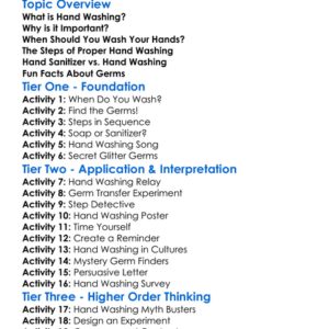 Hand Washing Techniques Worksheet Activity Booklet