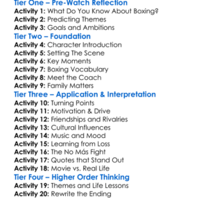 Hands Of Stone 2016 Worksheet Activity Booklet