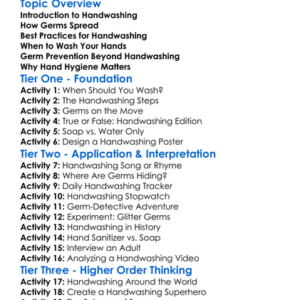 Handwashing And Germ Prevention Worksheet Activity Booklet