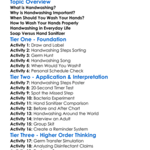 Handwashing Techniques Worksheet Activity Booklet