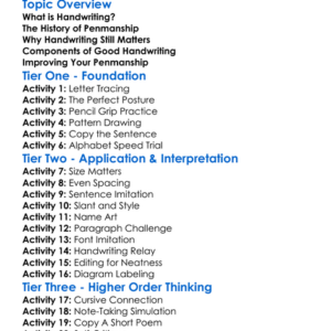 Handwriting And Penmanship Worksheet Activity Booklet
