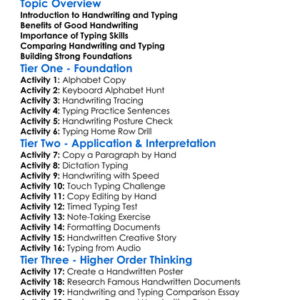 Handwriting And Typing Skills Worksheet Activity Booklet