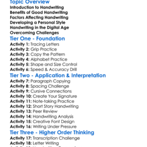 Handwriting Skills Worksheet Activity Booklet