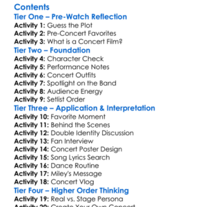 Hannah Montana  Miley Cyrus Best Of Both Worlds Concert 2008 Worksheet Activity Booklet