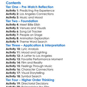 Happier Than Ever A Love Letter To Los Angeles 2021 Worksheet Activity Booklet