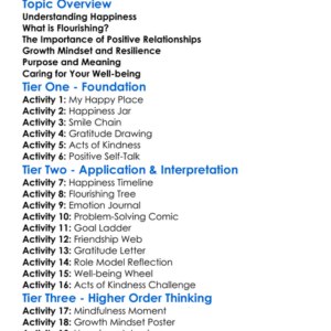 Happiness And Flourishing Worksheet Activity Booklet
