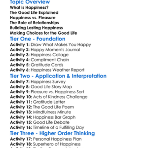 Happiness And The Good Life Worksheet Activity Booklet