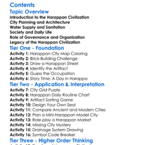 Harappan Urban Planning And Society Worksheet Activity Booklet