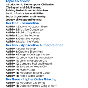 Harappan Urban Planning Worksheet Activity Booklet