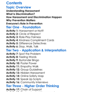 Harassment And Discrimination Prevention Worksheet Activity Booklet