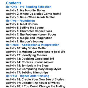 Haroun And The Sea Of Stories Salman Rushdie Worksheet Activity Booklet