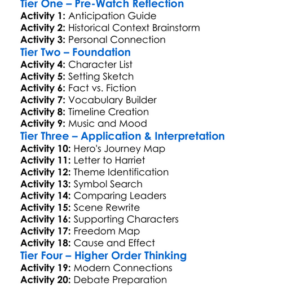 Harriet Worksheet Activity Booklet