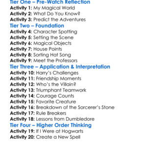 Harry Potter 1 Worksheet Activity Booklet