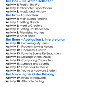 Harry Potter 2 Worksheet Activity Booklet