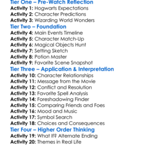 Harry Potter 6 Worksheet Activity Booklet