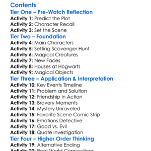 Harry Potter And The Chamber Of Secrets 2002 Worksheet Activity Booklet