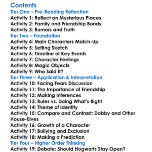 Harry Potter And The Chamber Of Secrets Jk Rowling Worksheet Activity Booklet